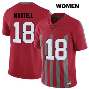 Women's NCAA Ohio State Buckeyes Tate Martell #18 College Stitched Elite Authentic Nike Red Football Jersey NX20I88VV